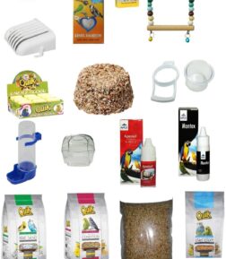 17 Parça Muhabbet Kuşu Yem, Bakım Ve Vitamin Seti