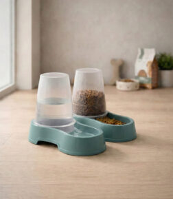 1.5 Lt Geniş Hazneli Otomatik Kedi ve Köpek Mama Su Kabı Pratik Besleme İstasyonu