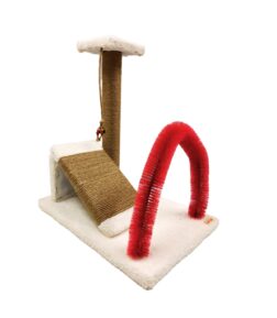 EVCİLHOME Kedi Tırmala + Kedi Rampası + Kedi Fırçası 3'lü Set Takım +