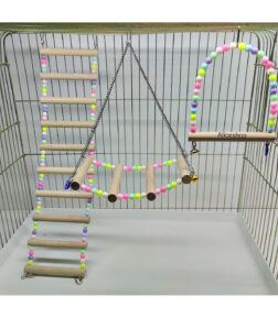 3’lü Kuş Oyuncağı Seti Kafes Aksesuarları, Eğlenceli ve Güvenli Kuş Oyuncakları