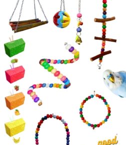 Muhabbet Kuşu Ve Papağanlar Için Mega Salıncak Oyuncak Seti 5 Li (1 ADET GAGA TAŞI)