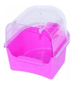 Muhabbet Kuşu Banyoluk Kuş Banyosu Pembe Kafes Askılıklı Banyoluk