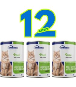 12 Adet Yetişkin Kediler Için Kuzu Etli Yaş Mama 400 gr