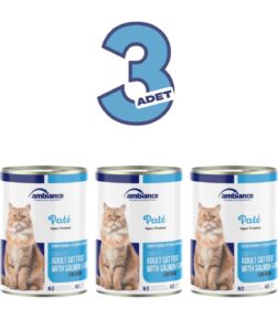 3 Adet Yetişkin Kediler Için Somonlu Yaş Mama 400 gr