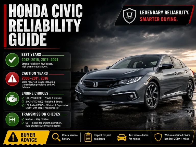 Honda Civic reliability guide with best years common problems and buyer advice