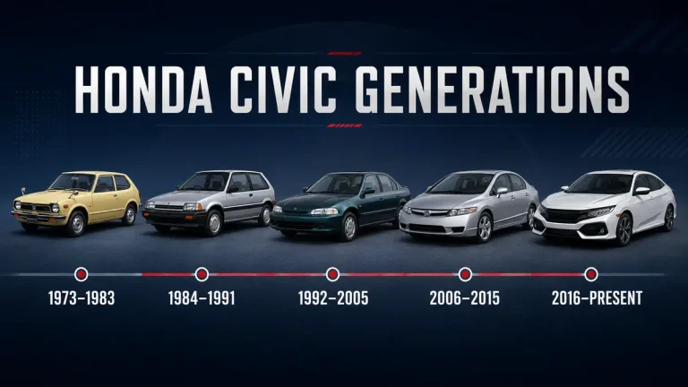 Honda Civic generations timeline from 1973 to present
