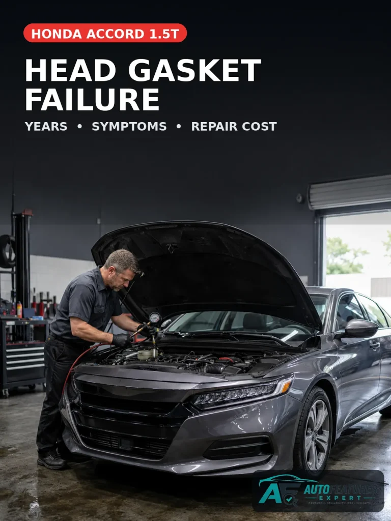 Mechanic pressure-testing a Honda Accord 1.5T for possible head gasket coolant intrusion